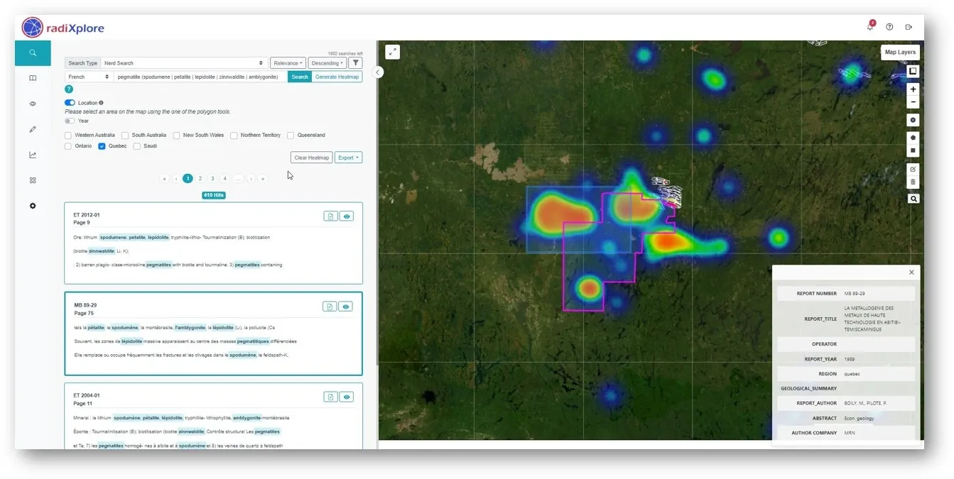 How to Use AI and NLP to Search Quebec’s SIGEOM Database for Lithium in The Examine Reports