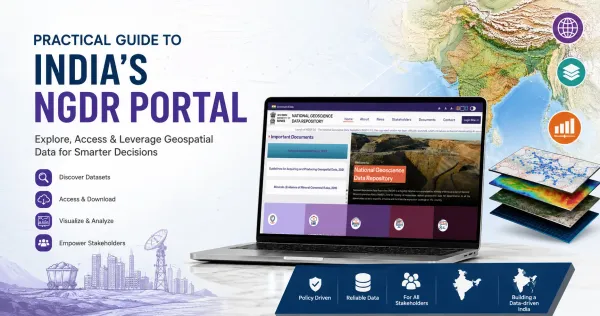Practical guide to India’s NGDR portal showing geospatial data access, map layers and analysis tools.
